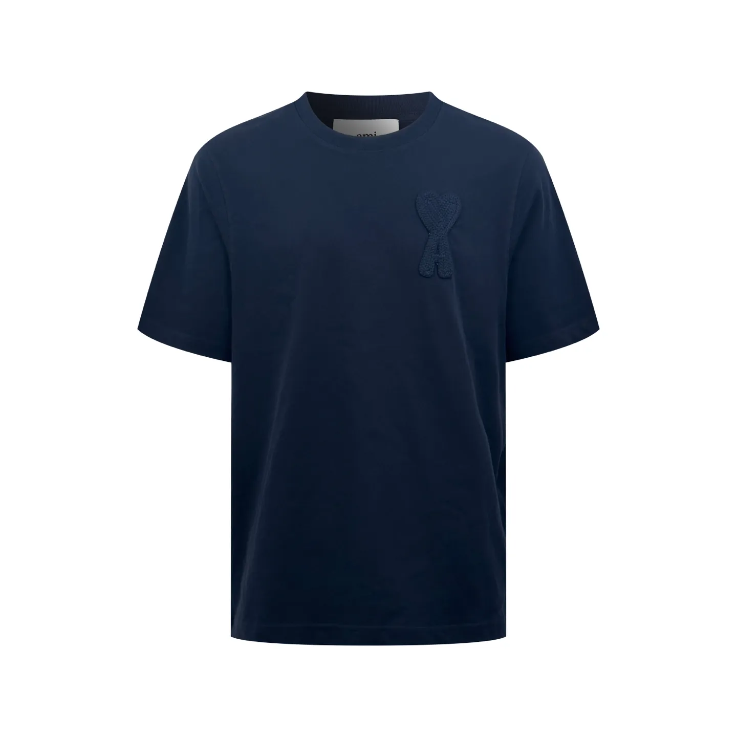 Ami Paris crocheted love short sleeves. Customized combed soft cotton. Delicate and soft. Comfortable and close to the skin. With deep sea blue as the base, it spreads a calm summer style. The crocheted love logo quietly blooms on the chest. Delicate texture intertwined with luxurious touch. Same color Ami letter embroidery on the back collar. Seiko stitching. Hidden and high-end. French romance and elegance condensed into square inches. Process 1: Using imported machine embroidery technology Use advanced computer control systems and precision mechanical components to realize Ami letter embroidery operations with high precision and smooth and delicate lines. Process 2: The fabrics have been fermented and washed for better hand feel. Not easy to deform, not easy to shrink, not easy to fade, and maintain long-term beauty. Accessories: Customized 1:1 Ami trademark. Version: Loose version. Size: S M L XL. Style number: AA 553.